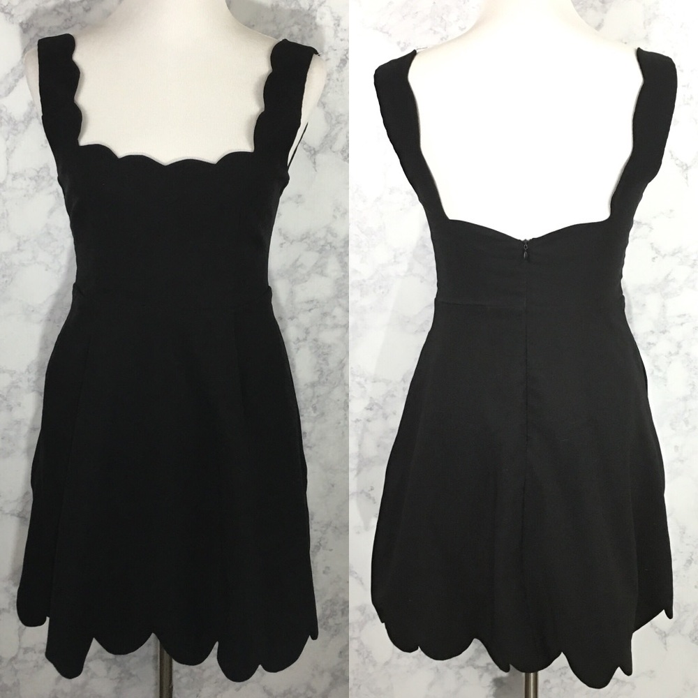 Nasty Gal Little Black Dress Scalloped Sleeveless